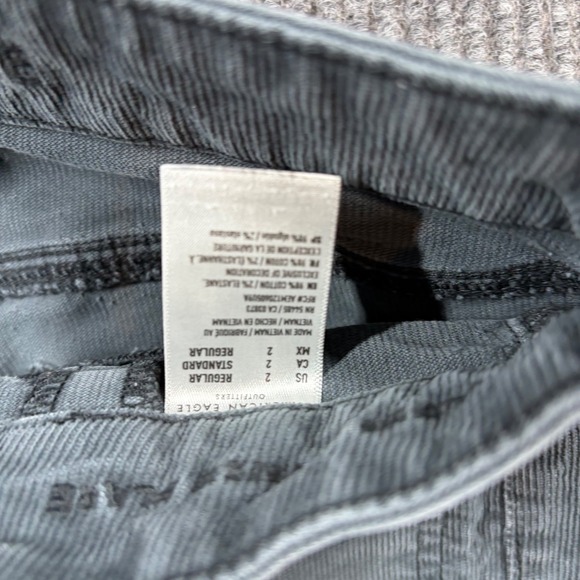 American Eagle Outfitters Pants Women's 2  Gray Corduroy Flare Regular Stretch - Picture 4 of 10